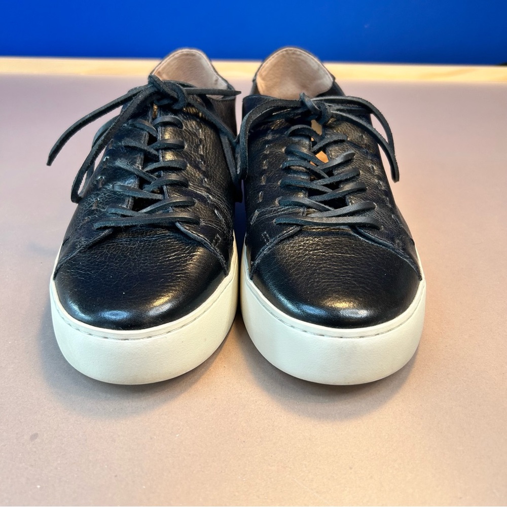 Frye Lena Low Lace Sneakers Leather Black Women’s Size 10M Shoes - Picture 2 of 10
